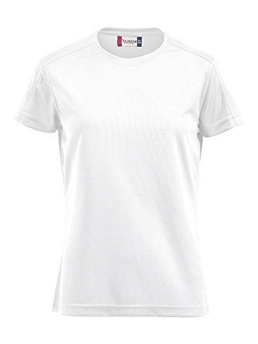Damen Funktions T-Shirt aus Polyester von Clique. Das T-Shirt für den Sport, perforiert und feuchtigkeitsabführend (Weiss, XL) von Clique