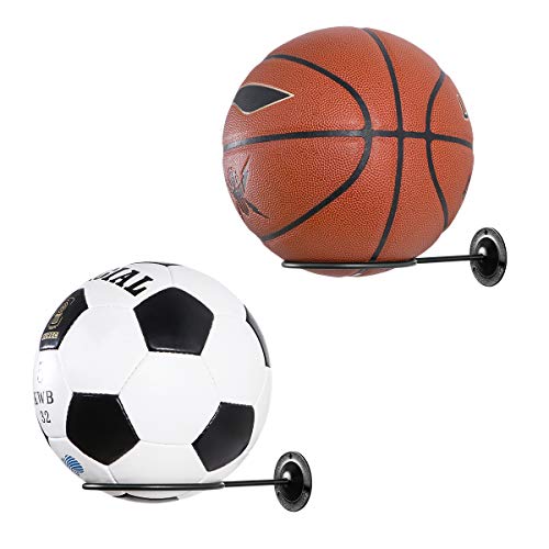 CLISPEED Wandhalterung Ball Halter Ballhalterung für Basketbälle Fußball Football Volleyball (Schwarz, 2 STÜCKE) von CLISPEED