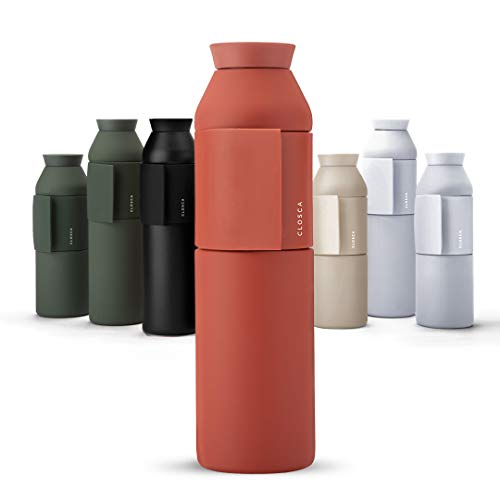 Closca Wasserflasche aus Edelstahl Bottle Wave. Thermo-Trinkflasche zum Einhängen für Kinder und Erwachsene. BPA-frei (600ml, Arizona) von Closca