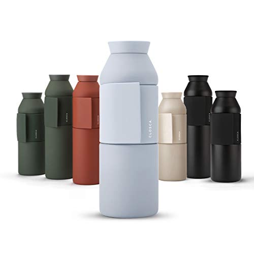 Closca Wasserflasche aus Edelstahl Bottle Wave. Thermo-Trinkflasche zum Einhängen für Kinder und Erwachsene. BPA-frei (450ml, Antartica) von Closca