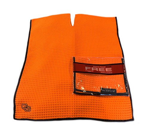 Club Glove Microfiber Caddy Golf Towel Set - Golfhandtuch mit Pocket Towel - Golftuch/Schlägertuch (Neon Orange) von Club Glove