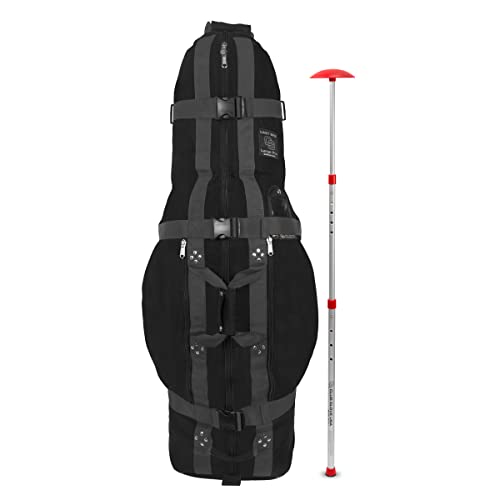 Club Glove The Last Bag Large Pro Golf Travelbag - Golf Reisetasche mit Rollen incl. Stiff Arm Schlägerschutz (Black/Gray) von Club Glove
