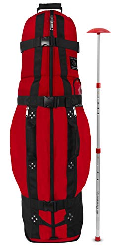 Club Glove The Last Bag Medium Collegiate Golf Travelbag - Golf Reisetasche mit Rollen (Red) incl. Stiff Arm Schlägerschutz von Club Glove