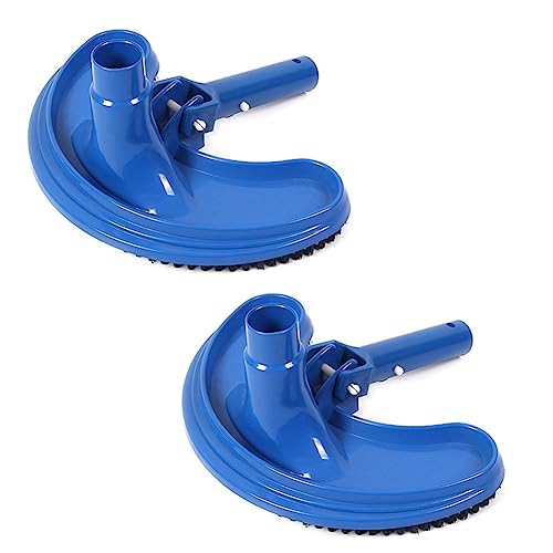 Clyictz 2-Teiliger Bürstenreiniger, Halbmondförmig, Flexibles Schwimmbad-Reinigungswerkzeug, Gebogener Bürstenkopf, Blau von Clyictz