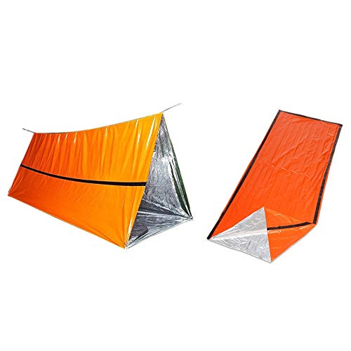 Clyictz Notfall-Zelt für 2 Personen, mit Notfall-Schlafsack, wasserdicht, Rettungszelt, Notfallunterkunft von Clyictz