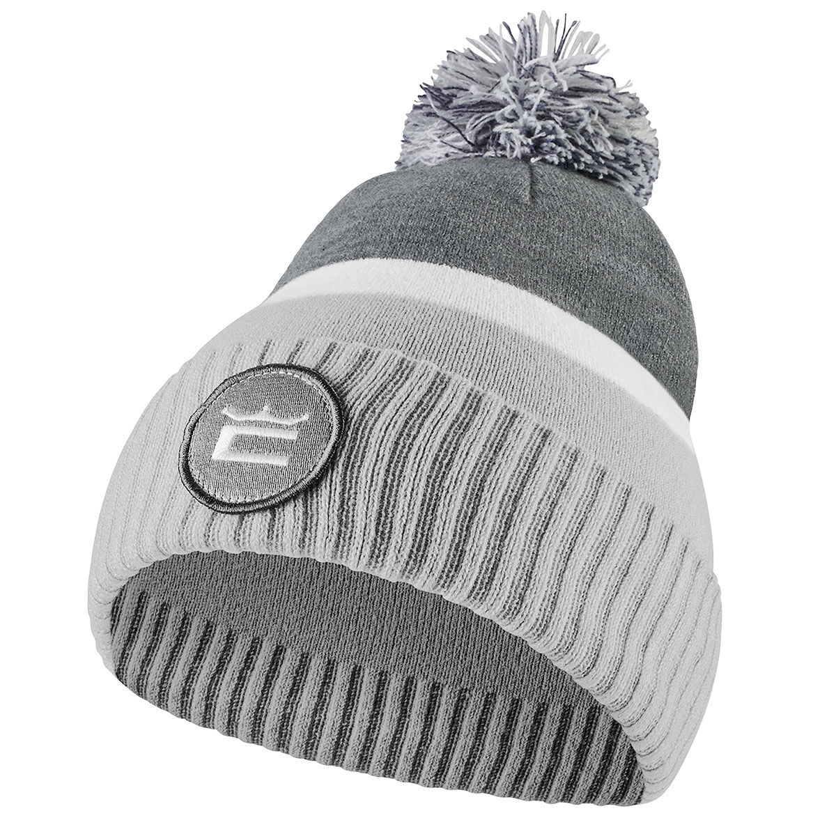Cobra Golf Men's Grey and White Comfortable Embroidered Crown C Pom Golf Beanie | American Golf, One Size - Father's Day Gift von Cobra Golf