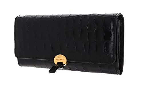 Coccinelle Dot Croco Shiny Soft Wallet Noir von Coccinelle