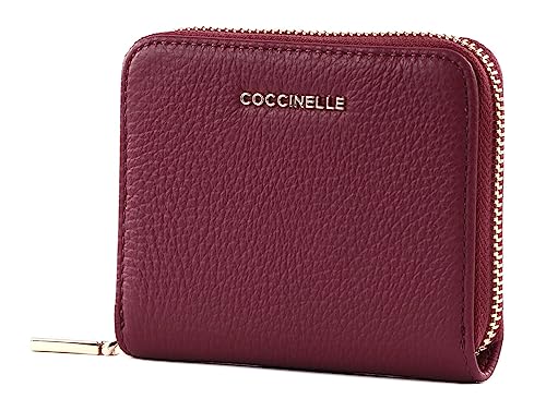 Coccinelle Metallic Soft Leather Zip Around Wallet Garnet Red von Coccinelle