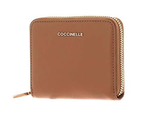 COCCINELLE Metallic Soft Leather Zip Around Wallet Nocciola von Coccinelle