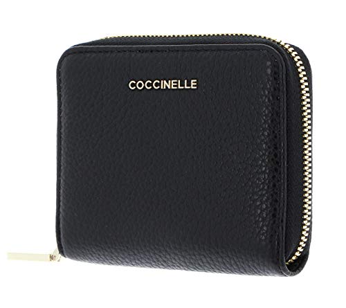 Coccinelle Metallic Soft Leather Zip Around Wallet Noir von Coccinelle