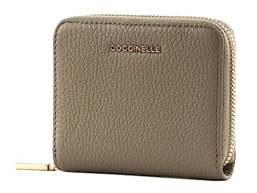 Coccinelle Metallic Soft Leather Zip Around Wallet Warm Taupe von Coccinelle