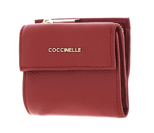 Coccinelle Metallic Soft Mini Wallet Grainy Leather Acero von Coccinelle