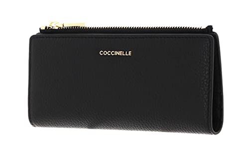Coccinelle Metallic Soft Wallet Grained Leather Noir von Coccinelle