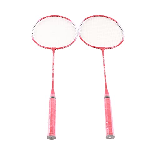 Cocoarm Anfänger Badminton Racket Kids Badminton Racket 2 Player-Set mit Superleichter Eisen-Legierung T-förmiger Unterstützung für Indoor-Outdoor-Spiele (Rot) von Cocoarm