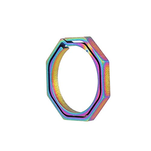 Cocoarm Schlüsselanhänger aus Titan Regenbogen Schlüsselring Karabiner, multifunktionale rund langlebig Ring Spaltring aus Metall, 29 x 3 mm, Schlüssel Organisation für Autoschlüssel Haustürschlüssel von Cocoarm