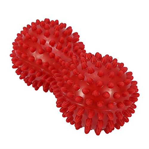 Massagebälle Igelball Stacheliger Massageball Erdnusskugel Igel-Massageball Fußmassageroller Akupressurball Muskelmassage mit Noppen für ür den Stress Reflexologie und Triggerpunkt-Massagen(rot) von Cocoarm