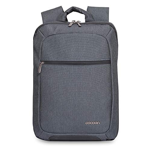 Cocoon SLIM - Laptop Rucksack mit besonderem Organisationssystem / Praktischer Backpack für Laptops / Daypack / Rucksack für Tablet, Laptop / 2 Reißverschlussfächer / Grau - 10" Zoll & 15,6" Zoll von Cocoon