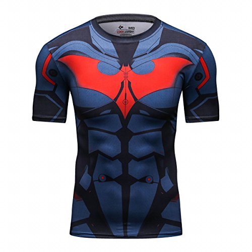 Cody Lundin Bedrucktes T-Shirt, Herren, Heldendesign, Fitnessshirt, mehrfarbig, Bat Hero von Cody Lundin