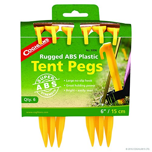 Coghlan's Unisex-Erwachsene Zeltheringe aus ABS-Kunststoff, 15,2 cm, 6 Stück, gelb, One Size von Coghlan