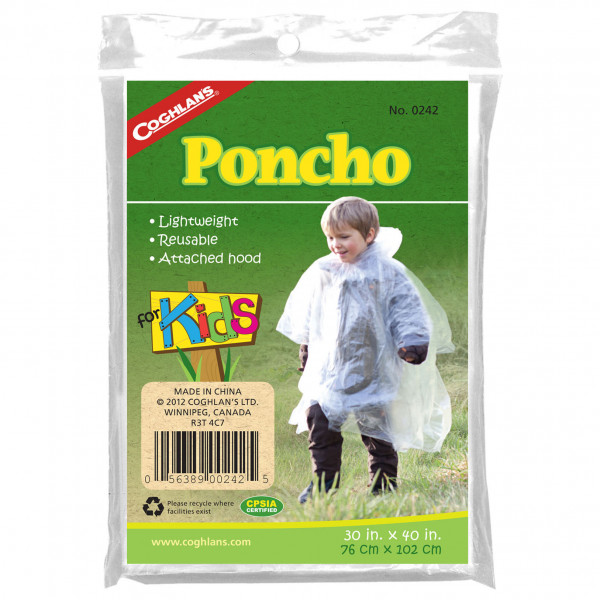 Coghlans - Notfall-Poncho für Kinder - Poncho Gr 76 x 102 cm transparent von Coghlans