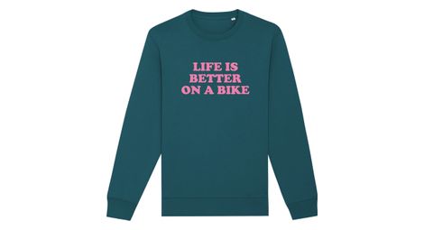 unisex sweatshirt cois  life is better on a bike  grun von Çois