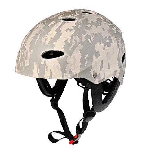 Wassersportsicherheit Helm Einstellbare Schutzhaube Kanu Kayak Schützt Kinder Und Erwachsene Gleichermaßen, Digital Camo, M von Colcolo