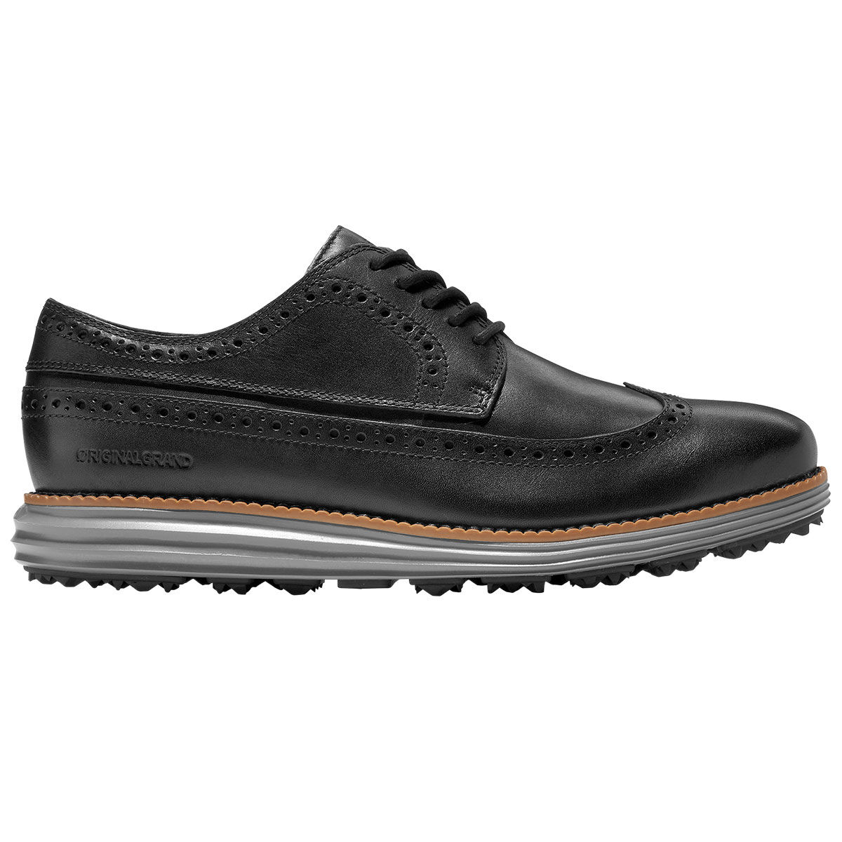 Cole Haan Men's OG Longwing Oxford Spikeless Golf Shoes, Mens, Black/natural/quiet shade, 7 | American Golf von Cole Haan