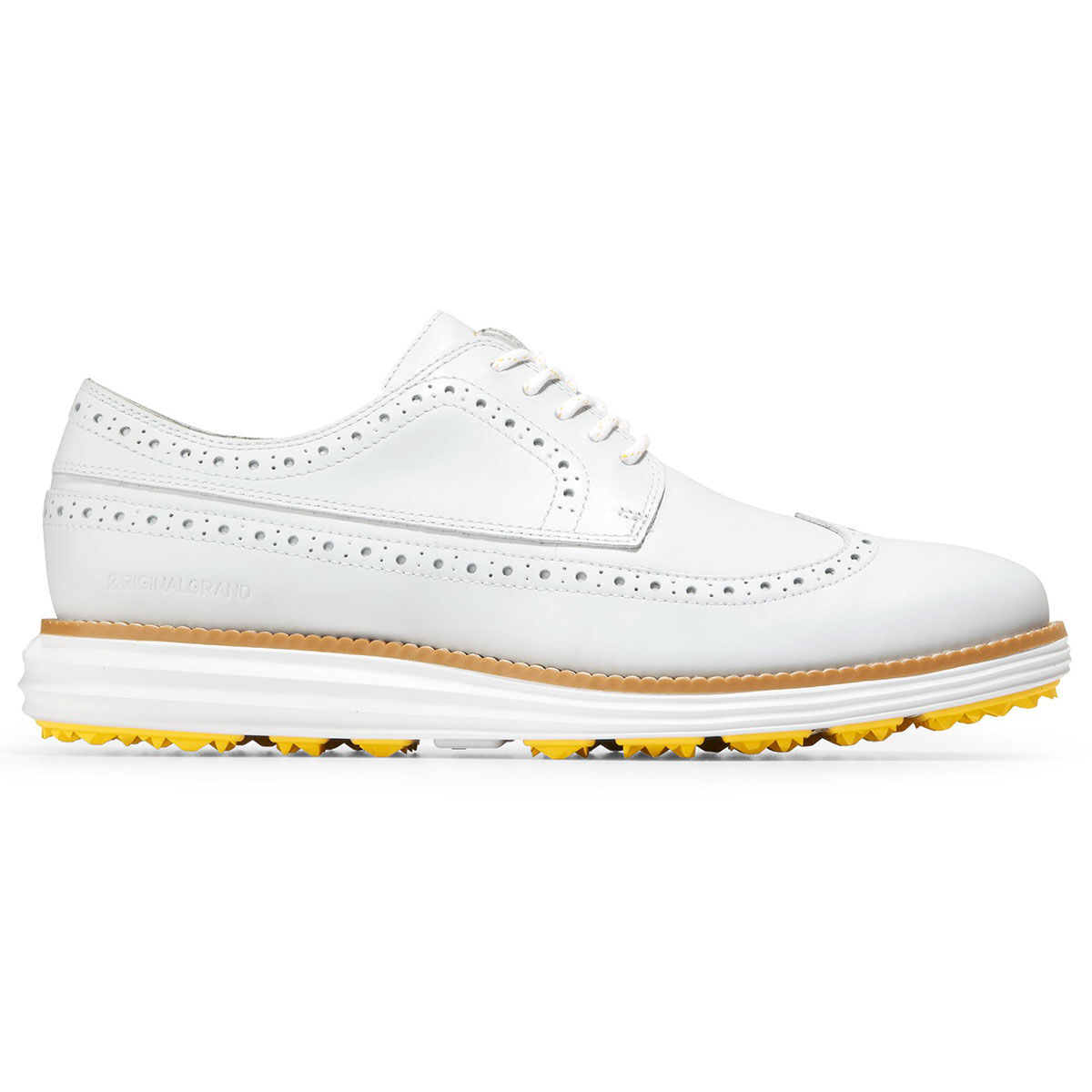 Cole Haan Mens White and OriginalGrand Wing Oxford Golf Shoes, Size: 7 | American Golf von Cole Haan