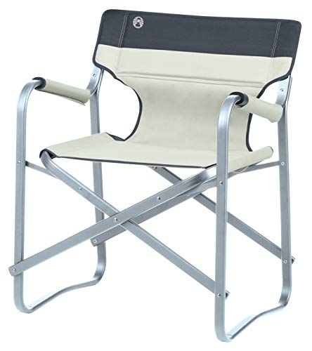 Coleman Faltstuhl Deck Chair mit Aluminiumgestell Zum Relaxen, Campingstuhl mit Armlehnen und gepolsterter Rückenlehne, Transporttasche, bis Max. 113 kg von Coleman