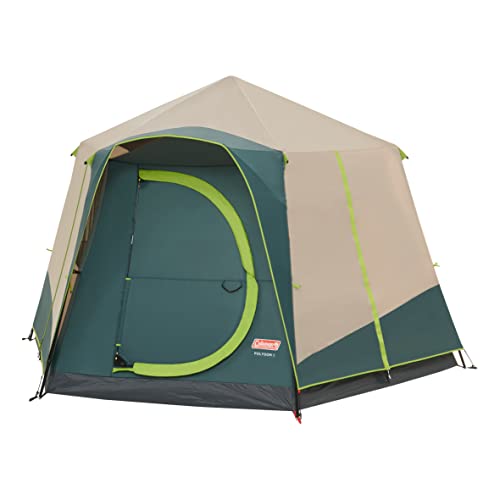 Coleman Polygon 6 Großes 6 Personen Zelt mit 360° Ansicht 6 Mann Familienzelt Stabile Stahlstangenkonstruktion Leicht aufzubauen 100% Wasserdicht Campingzelt, braun, Einheitsgröße von Coleman