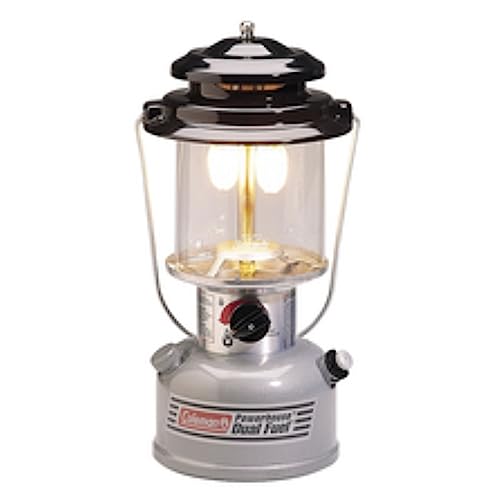 Coleman Powerhouse Dual Fuel Lantern Shines up to 800 Lumens, 2-Mantle Lantern Uses Coleman Liquid Fuel or Benzin with Adjustable Brightness, Carry Handle, Mantles, & Funnel Included von Coleman