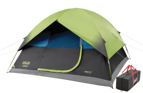 Coleman Dark Room Sundome Campingzelt, 4/6 Personen Zelt blockiert 90% des Sonnenlichts und hält im Inneren kühl, leichtes Zelt für Camping, inklusive Regenschutz, Tragetasche und einfacher Aufbau von Coleman