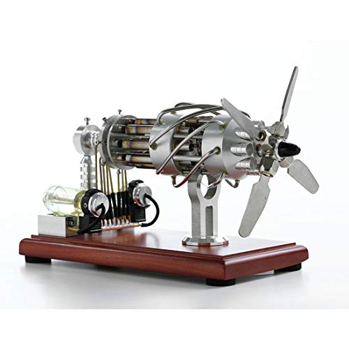 ColiCor stirlingmotor bausatz 16 Zylinder Taumelscheibe Heißluft Stirling Engine Physik Spielzeug Geschenk für Teenager, Erwachsene von ColiCor