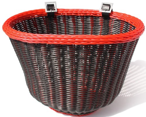 Colorbasket Unisex-Erwachsene Adult Front Handlebar Bike Basket Fahrradkorb, schwarz/rot, Black/Red von Colorbasket