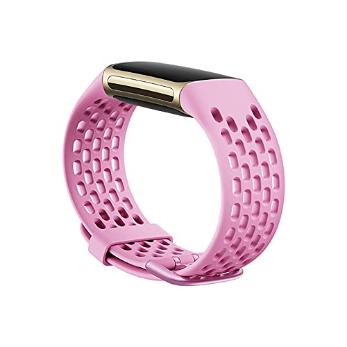 Colorful Uhrenarmband Für Fitbit Charge 5 Smartwatch Replacement Band - 130-220MM - Aushöhlen Schnalle Sport Silikon Ersatzarmband Watch Strap Bracelet Belt (Pink) von Colorful Elektronik