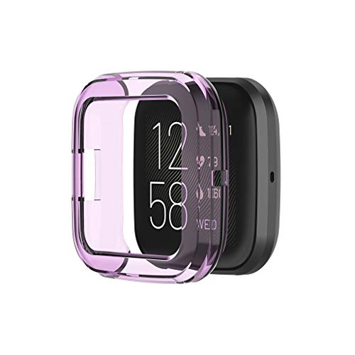 Für Fitbit Versa 2 Silikonhülle, Colorful Ultra dünn Tasche Schutzhülle Weiche TPU Hülle Bumper Case Cover für Fitbit Versa 2, [Ultradünne] [Kratzfest] [Shock Absorption] (Lila) von Colorful Elektronik