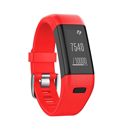 Für Garmin Vivosmart HR Plus,Colorful Silikon Sport Ersatzarmband Ersatz-Uhrenarmband Replacement Wechselarmband Watch Band für Garmin Vivosmart HR+ (Rot) von Colorful Elektronik