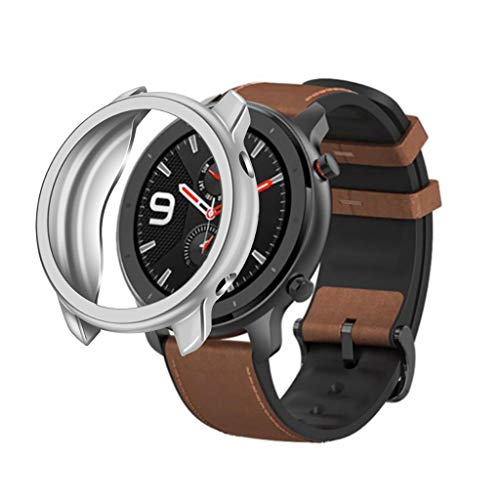 Für Huami Amazfit GTR 47mm Watch Schutzhülle,Colorful Soft Silikon Ultra dünn TPU Hülle Case Schutz für Huami Amazfit GTR 47mm Watch (Silber) von Colorful Elektronik