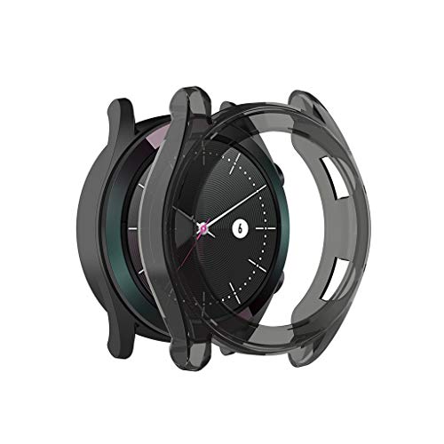 Für Huawei Watch GT2 46mm Hülle, Colorful Flexibles TPU Tasche Schutzhülle Silikon Bumper Case Cover für Huawei Watch GT2 46mm, [Ultradünne] [Kratzfest] [Shock Absorption] (Schwarz) von Colorful Elektronik