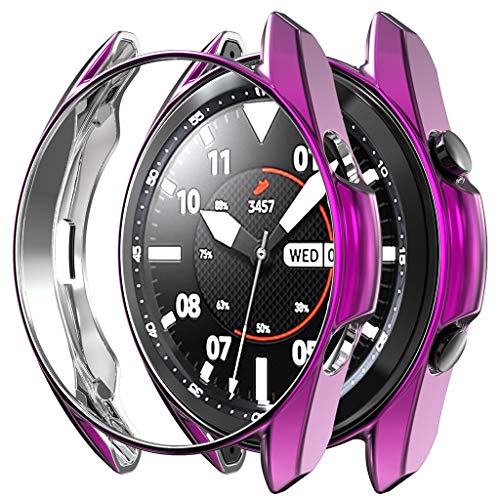 Für Samsung Galaxy Watch 3 45MM Schutzhülle, Colorful Soft TPU Kratzfest Schutzhülle Schale Hülle für Galaxy Watch 3 45MM, [Ultradünne] [Kratzfest] [Shock Absorption] (Lila) von Colorful Elektronik