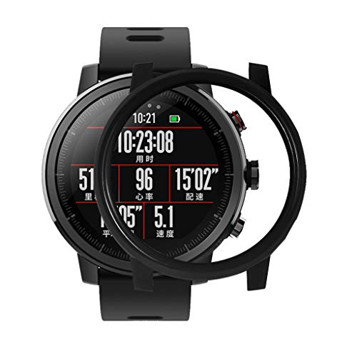 Für Xiaomi Huami AMAZFIT 2/2S Stratos Watch Schutzhülle,Colorful PC Case Schutz Hülle mit HD Schutzfolie für Xiaomi Huami AMAZFIT 2/2S Stratos Watch (Schwarz) von Colorful Elektronik