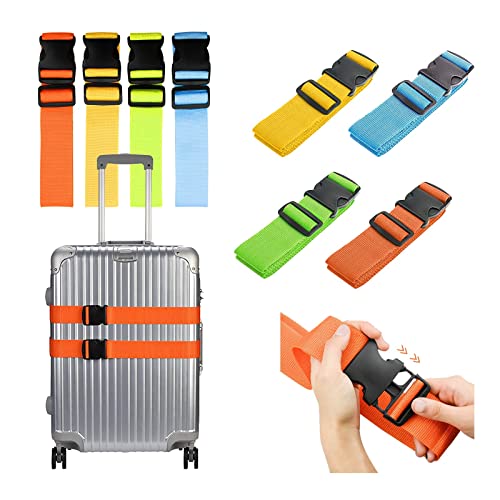 4 STK Koffergurte mit Schnalle,Verstellbare Kofferband - Gepäckriemen zur Individualisierung Ihrer Koffer - Luggage Strap - praktisches Kofferband für Reisen, Camping (Colorful) von Colorful Outdoor