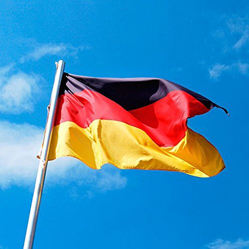 Colorful Deutschland Flagge, 90 x 150 cm, Deutsche Fahne Mit Fahnenmastgehäuse auf der linken Seite, Bundesflagge Fanartikel Germany National Flag für Europapokal, Partys, Festivals von Colorful Outdoor
