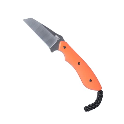 CRKT S.P.I.T. Messer mit fester Klinge: umgekehrte Tanto-Klinge, polierter G10-Griff mit Scheide 2399, Schwarz, Orange von CRKT