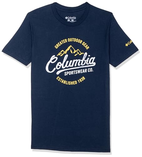 Columbia Apparel Herren Graphic T-Shirt, Colombia Navy/Volt, Größe S von Columbia