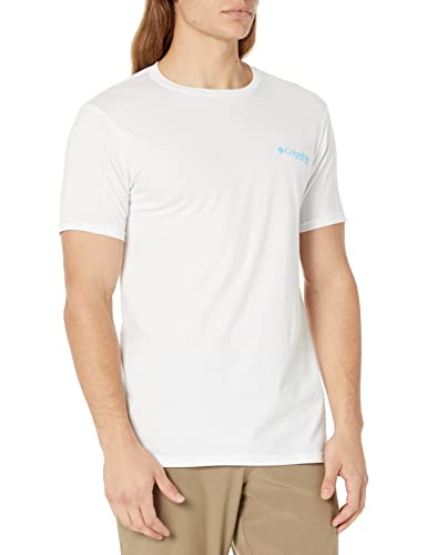 Columbia Bekleidung PFG-Grafik-T-Shirt für Herren, Weiß (White/Volante), Größe 2XL von Columbia