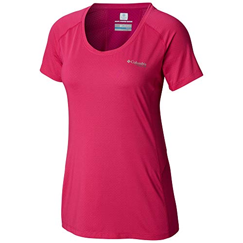 Columbia Damen Damen T-Shirt Titan Trail Lite Shorts Sleeve, Haute Pink, XS, 1836871 von Columbia