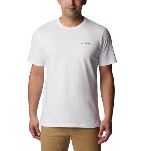 Columbia Herren North Cascades Short Sleeve Tee Kurzarm Shirt, White, CSC Box Logo, von Columbia