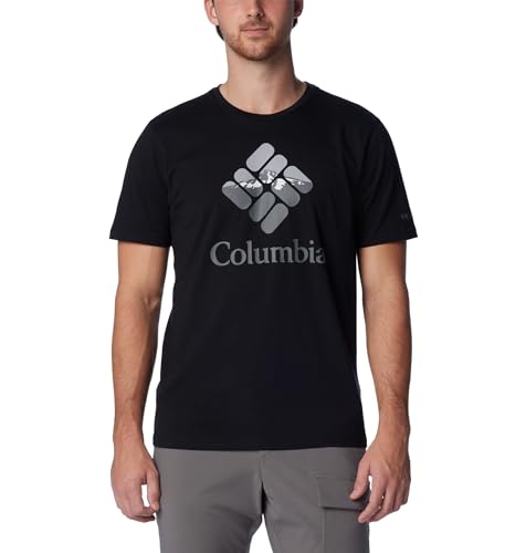 Columbia Herren Rapid Ridge Graphic Tee Kurzarm-Shirt, Black, Hood Nightscape, von Columbia