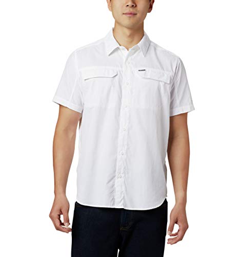 Columbia Herren Silver Ridge 2.0 Kurzarm-Shirt, UV-Sonnenschutz, Feuchtigkeitstransportierender Stoff, Weiß, X-Large von Columbia
